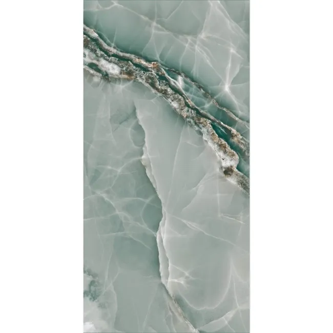 Onyx Marble Effect Turquoise Green Polished Porcelain Wall and Floor Tile