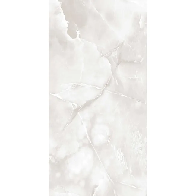 Reale Light Grey Onyx Marble Effect Polished Porcelain Tile