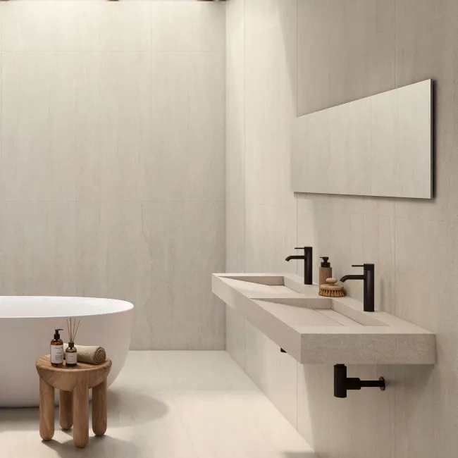 Roca Serena Vein Cut Bone Travertine Effect Matt Porcelain Tile