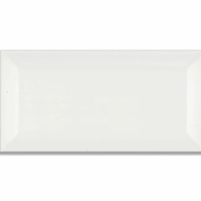 Subway Bevelled White Gloss Ceramic Wall Tiles