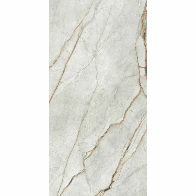The Room Grey Marble Effect Polished Porcelain Wall and Floor Tile