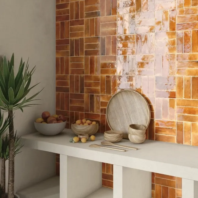 Luma Burnt Orange Gloss Ceramic Wall Tile