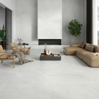 Halley White Slate Effect Matt Large Porcelain Floor Tile