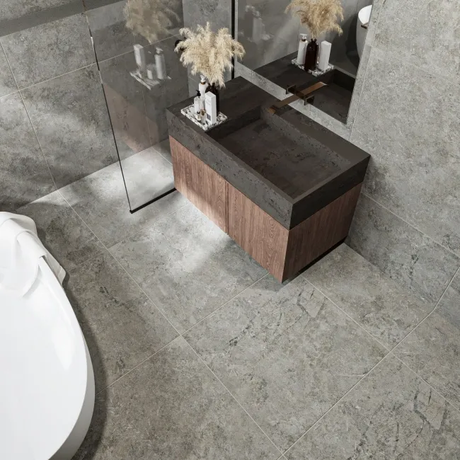 Baltico Grey Stone Effect Matt Large Porcelain Tile