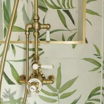 Oasis Floral Patterned Hexagon Matt Porcelain Wall and Floor Tile