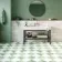 Marble Chess Effect Green & White Matt Porcelain Tile