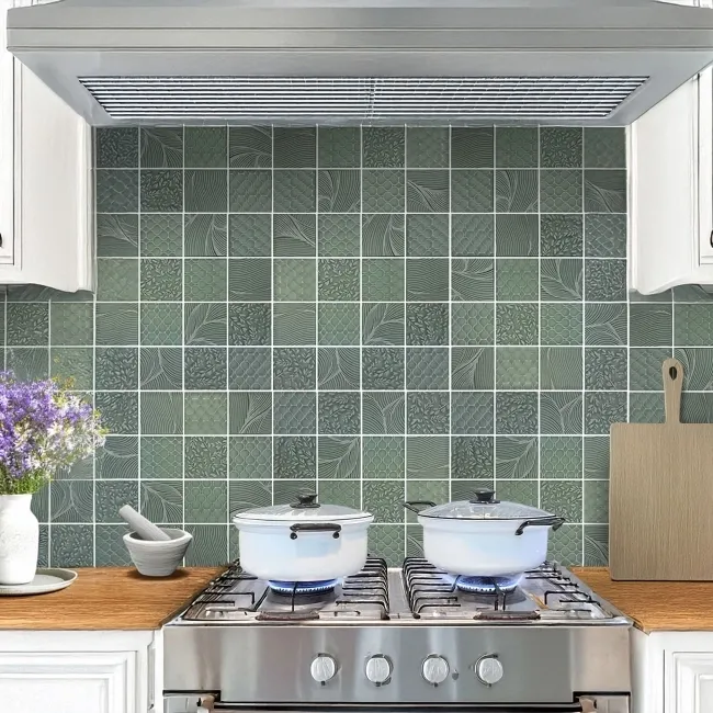 Hampton Green Patterned Matt Glass Mosaic