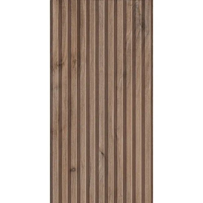 Dakaris Nut Slatted Wood Effect Matt Porcelain Tile