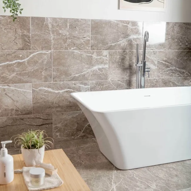 Bernini Natural Gloss Marble Effect Ceramic Wall Tile