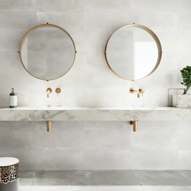 Beton Light Grey Concrete Effect Matt Ceramic Wall Tile