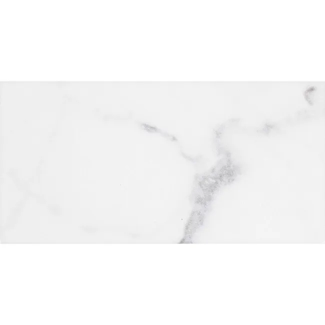 Carrara White Marble Effect Gloss Brick Wall Tile