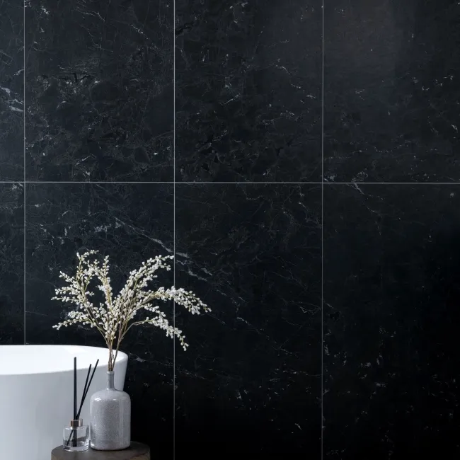 Neeko Black Stone Effect Matt Porcelain Tile