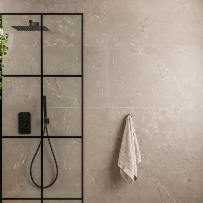 Neeko Taupe Stone Effect Matt Porcelain Tile