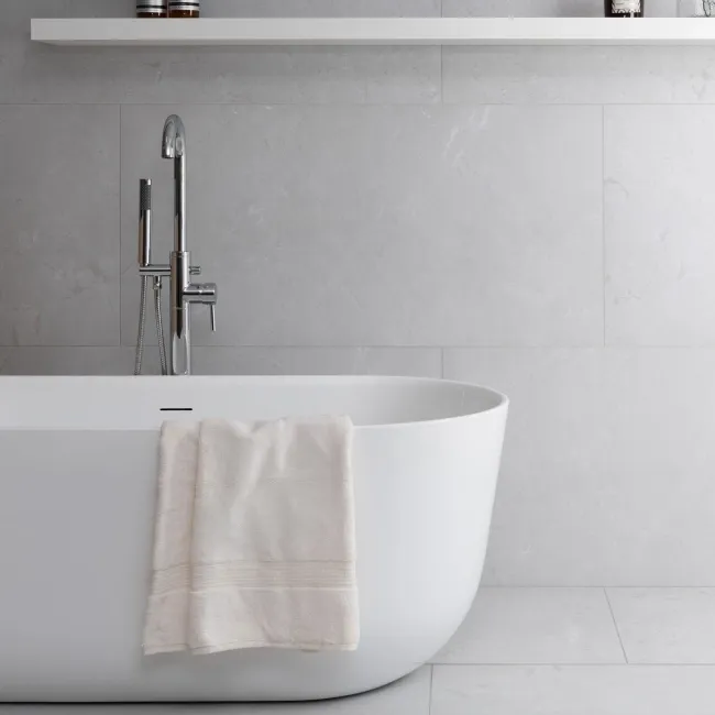 Neeko White Stone Effect Matt Porcelain Tile