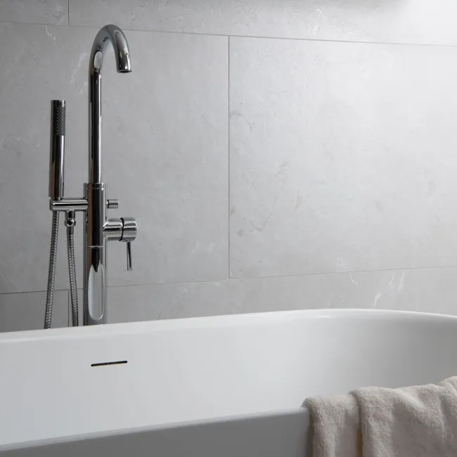 Neeko White Stone Effect Matt Porcelain Tile