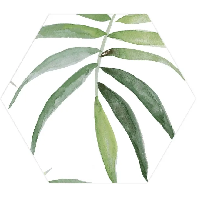 Oasis Floral Patterned Hexagon Matt Porcelain Wall and Floor Tile