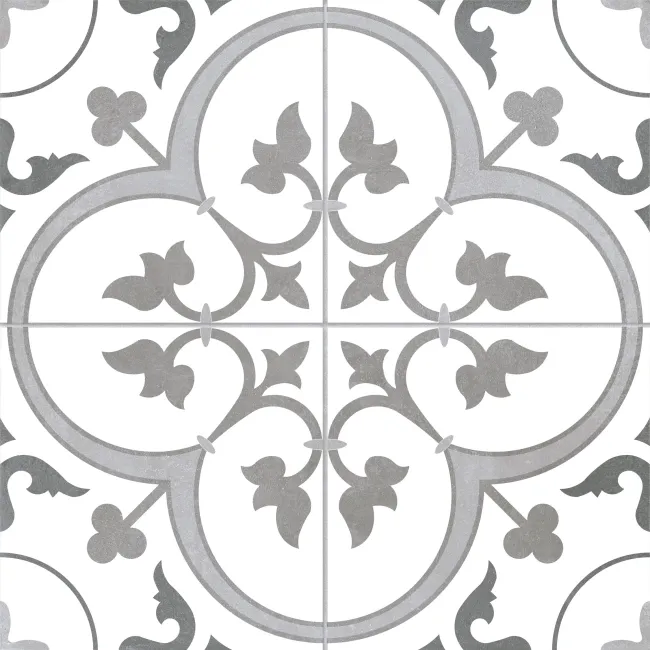 Oxford Grey Patterned Matt Ceramic Wall & Floor Tile