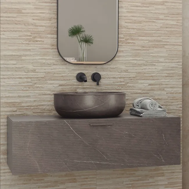 Premiere Beige Split Face Effect Matt Ceramic Wall Tile