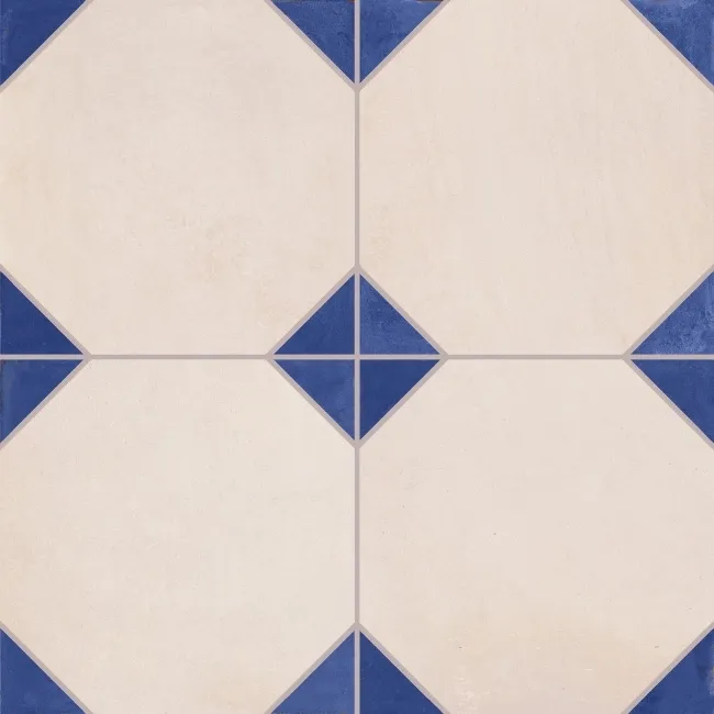 Dover Ivory Terracotta Effect Blue Matt Porcelain Tile