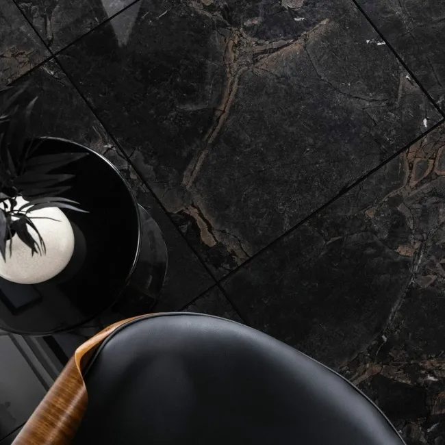 The Room Black Italian Polished Porcelain Floor Tiles