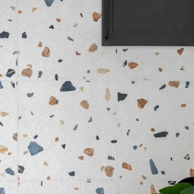 Trend White Terrazzo Multicolour Wall and Floor Tile