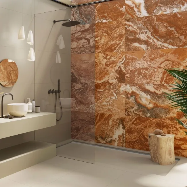 Volcanic Red Marble Effect Matt Porcelain Tile