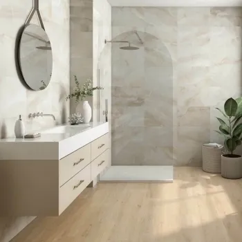 Naza Beige Onyx Marble Effect Matt Ceramic Wall Tile