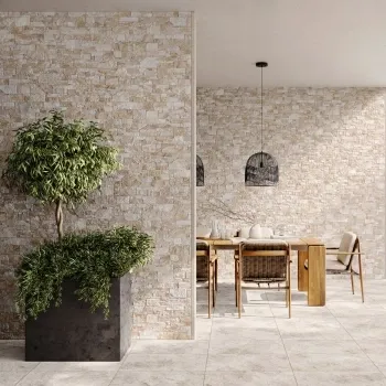 Stones Beige Dry Wall Effect Porcelain Wall Cladding Tile