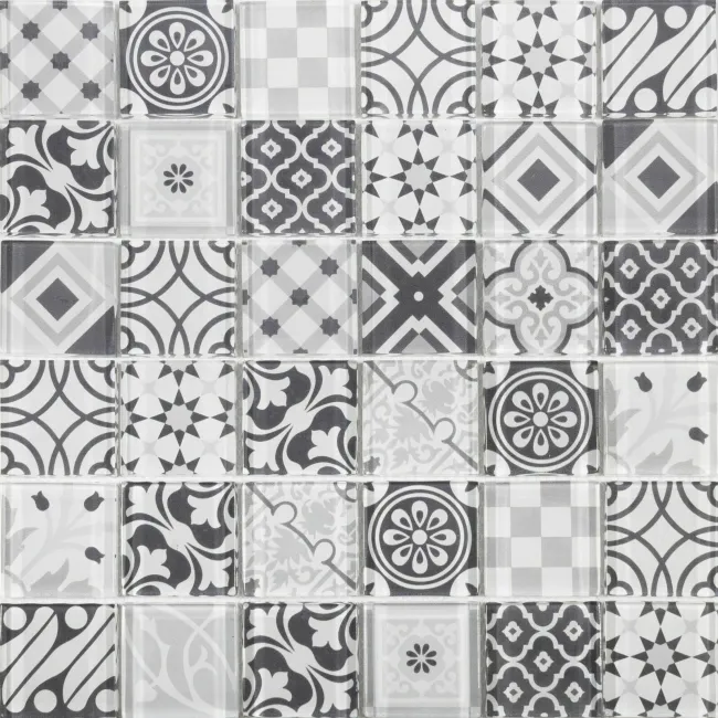 Arabesco Grey Glass Mosaic
