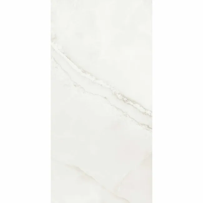 The Room White Onyx Marble Effect Polished Porcelain Wall and Floor Tile