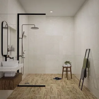 Fior Di Bosco Ivory Marble Effect Gloss Ceramic Wall Tile