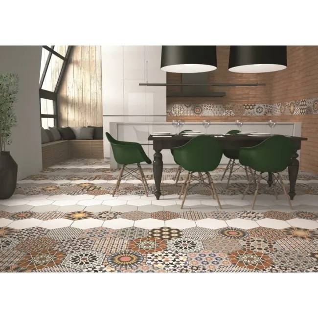 Andalucia Hexagon Patterned Porcelain Wall And Floor Tiles