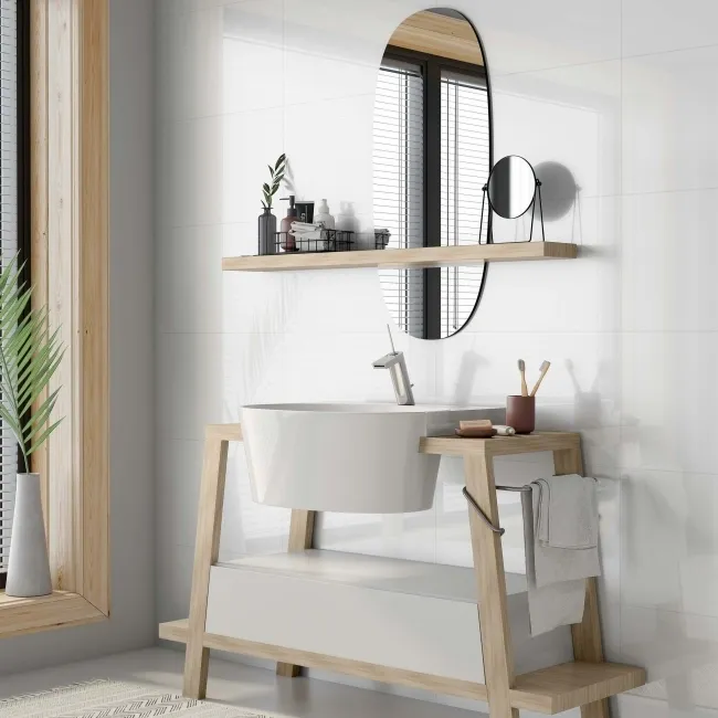 Blanco Flat White Gloss Ceramic Wall Tile