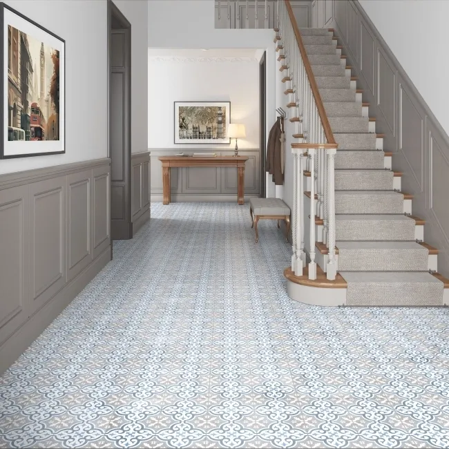 Canterbury Blue Patterned Matt Ceramic Wall & Floor Tile