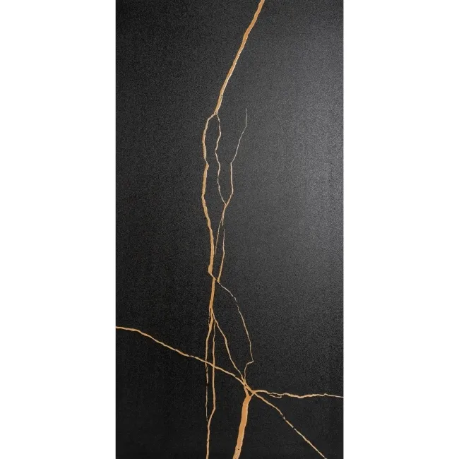 Da Vinci Golden Black Marble Effect Semi Polished Porcelain Tile