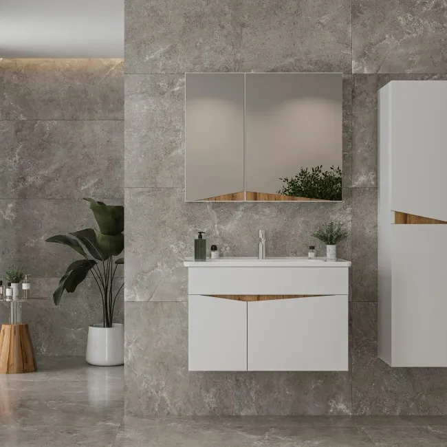 Dalyan Grey Stone Effect Matt Porcelain Wall and Floor Tile