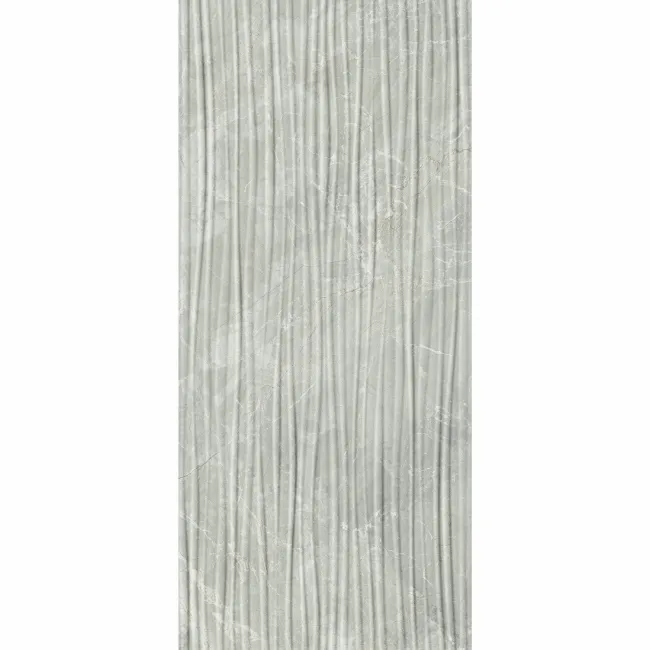 Fior Di Bosco Light Grey Decor Marble Effect Gloss Ceramic Wall Tile