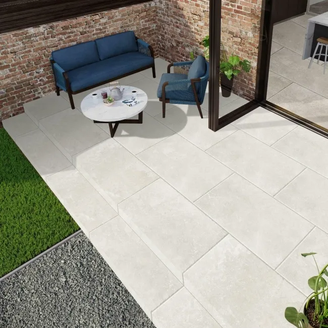 Imperial Beige Chiseled Edge Stone Effect Italian Porcelain Outdoor Slab