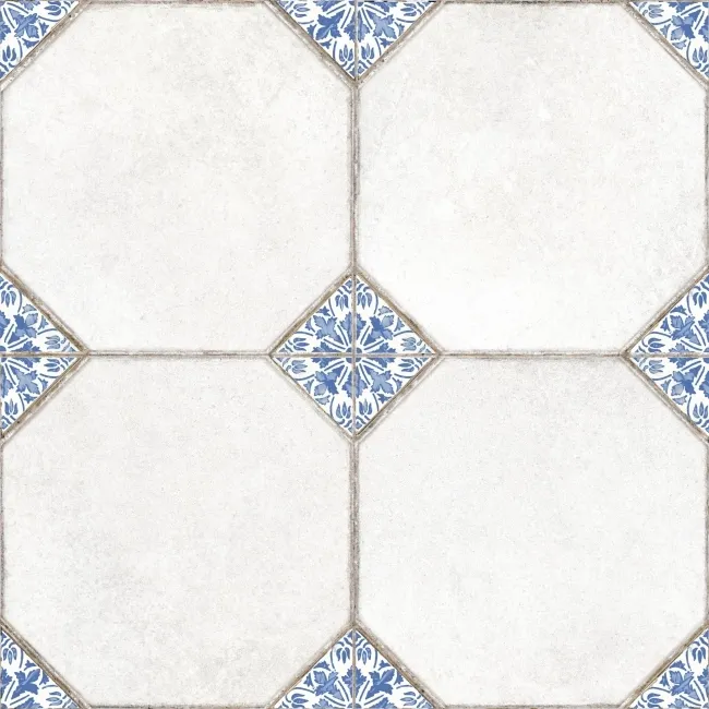 Leeds Blue Patterned Matt Porcelain Floor Tile