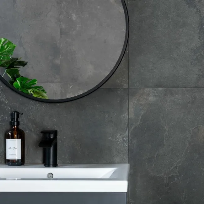 Magma Sparkle Black Slate Effect Anti Slip Porcelain Tile