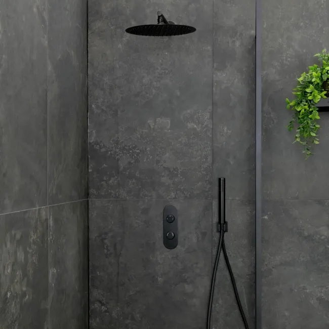 Magma Sparkle Black Slate Effect Anti Slip Porcelain Tile