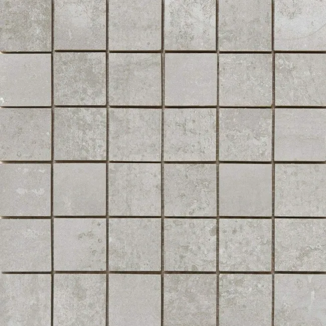 Metal Silver Rectified Porcelain Mosaic