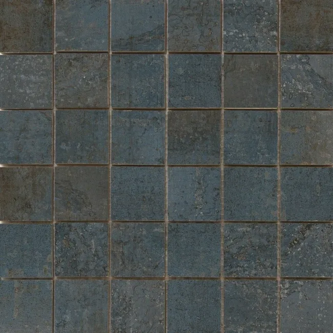 Metal Iron Rectified Porcelain Mosaic