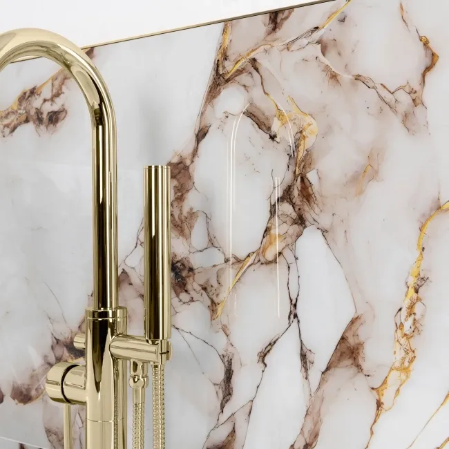 Napoli Bronze White Marble Effect Polished Porcelain Tile