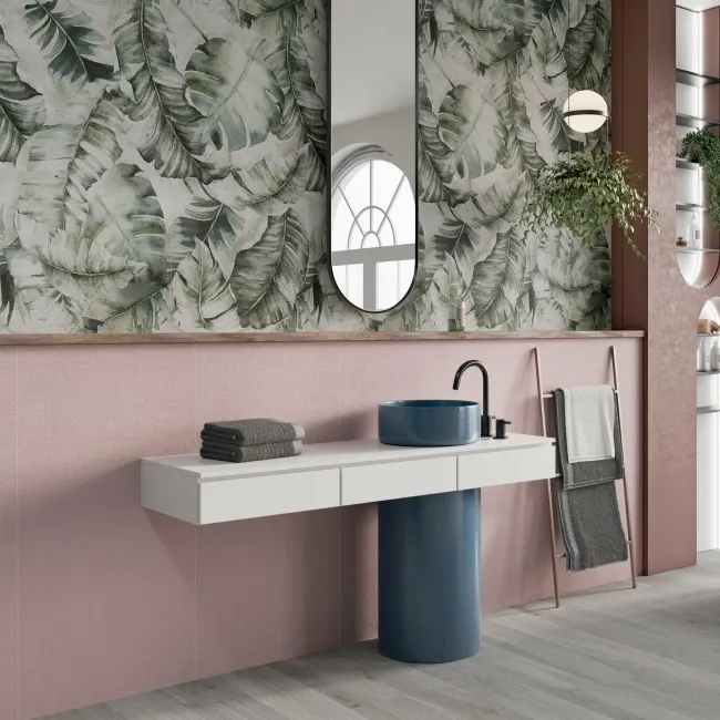 Seven Pink Matt Ceramic Wall Tile