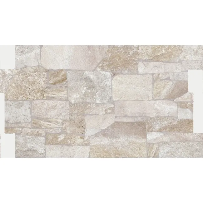 Stones Beige Dry Wall Effect Porcelain Wall Cladding Tile
