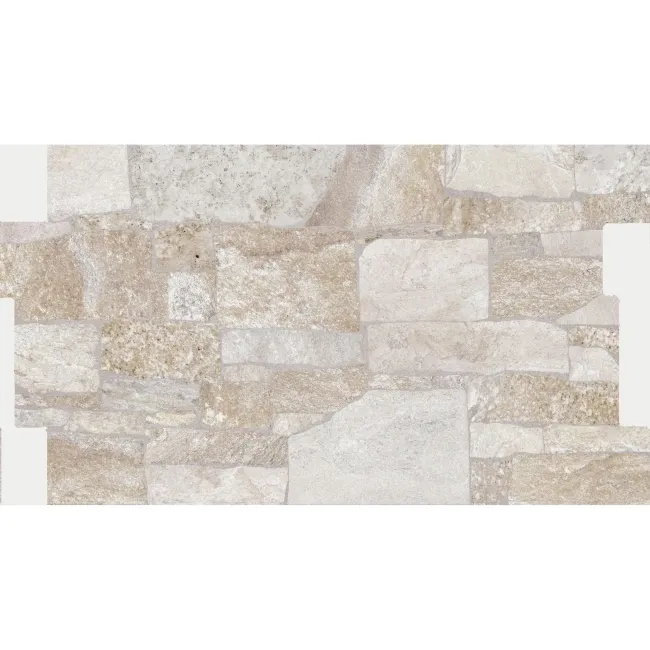 Stones Beige Dry Wall Effect Porcelain Wall Cladding Tile