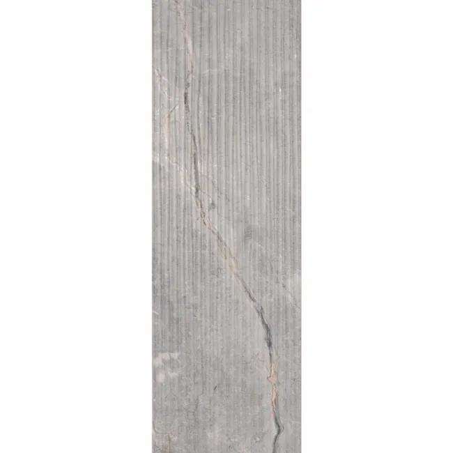 Tuscan Dark Grey Embossed Decor Stone Effect Matt Ceramic Wall Tile