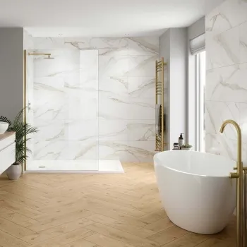 Idyllic Gold Marble Effect Matt Large Ceramic Wall Tile