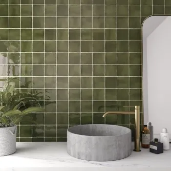 Manacor Basil Green 100x100mm Wall Tile
